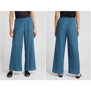 NWT Eileen Fisher Crinkled Wide Leg Pants in Cascade Size Medium